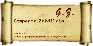 Gompercz Zakária névjegykártya